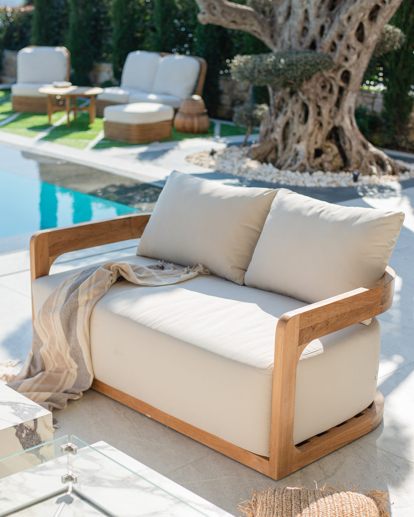 IBIZA SOFA TEAK 2 SEATER Thumbnail
